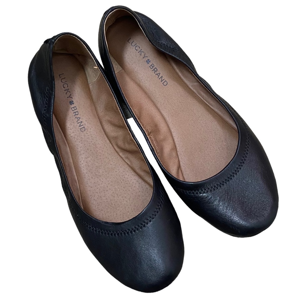 Lucky Brand Black Leather Emmie Ballet Flats. Size is 8.5 fits more like a 9.5